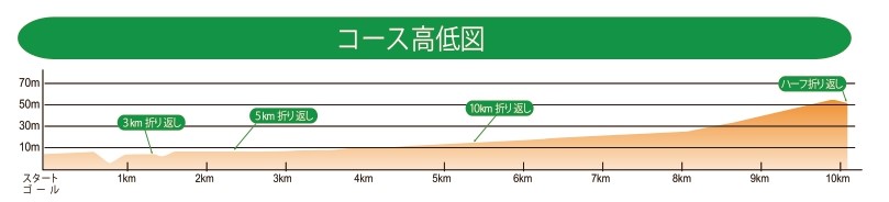 麒麟獅子マラソン大会 ‐ コース高低図